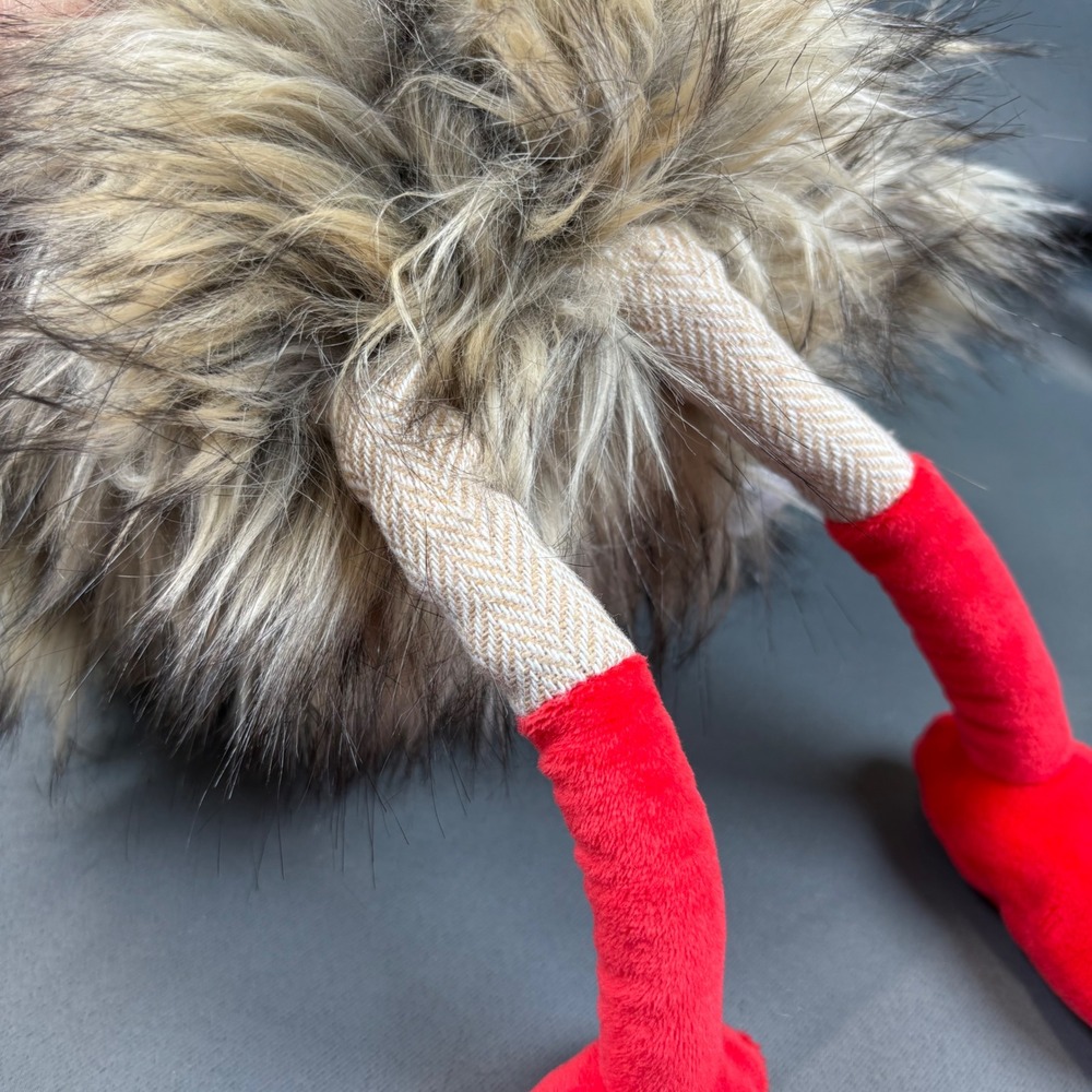 Pier 1 Imports Plush Ostrich Holiday Decor Tan Red Santa Hat Christmas 12" - Picture 16 of 16